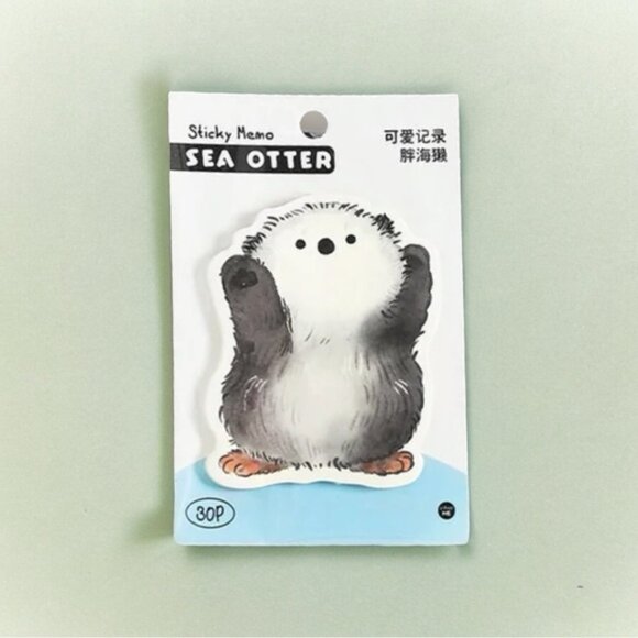 Kawaii Sea Otter Sticky Memo Note Pad - Picture 1 of 4